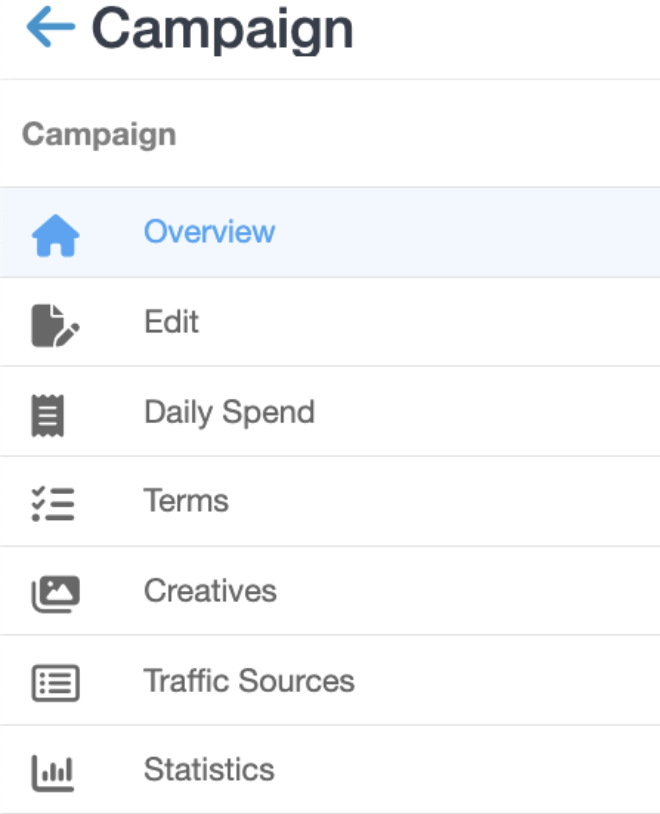 Campaign Menu Bar